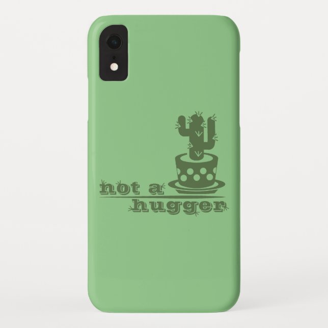 Cacti Not a hugger cactus funny saying Case-Mate iPhone Case (Back)