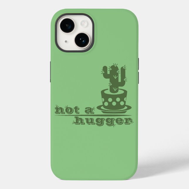 Cacti Not a hugger cactus funny saying Case-Mate iPhone Case (Back)