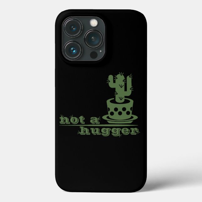 Cacti Not a hugger cactus funny saying Case-Mate iPhone Case (Back)