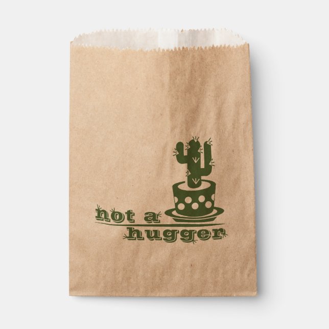 Cacti Not a hugger cactus funny saying Favour Bag (Front)