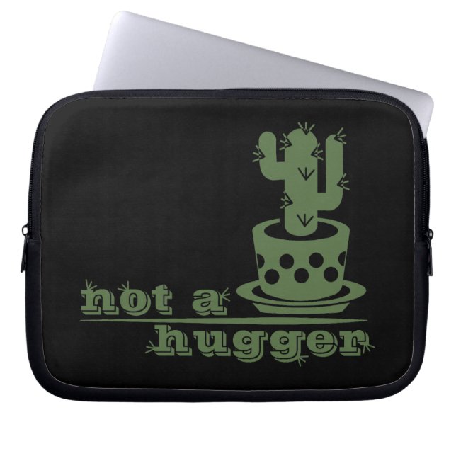 Cacti Not a hugger cactus funny saying Laptop Sleeve (Front)