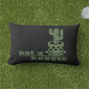 Cacti Not a hugger cactus funny saying Lumbar Pillow