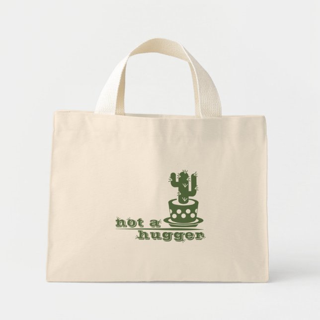 Cacti Not a hugger cactus funny saying Mini Tote Bag (Front)