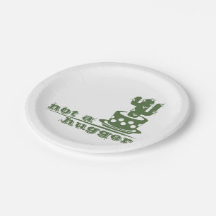 Cacti Not a hugger cactus funny saying Paper Plate