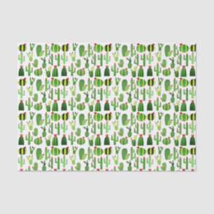 Cacti on White Tissue Paper