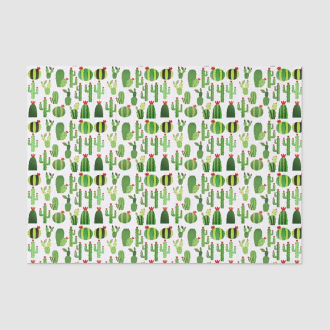 Cacti on White Tissue Paper (Front)