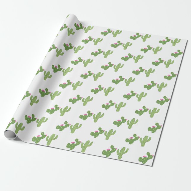 Cacti Party Wrapping Paper (Unrolled)