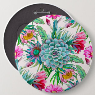 Cacti Pattern 6 Inch Round Button