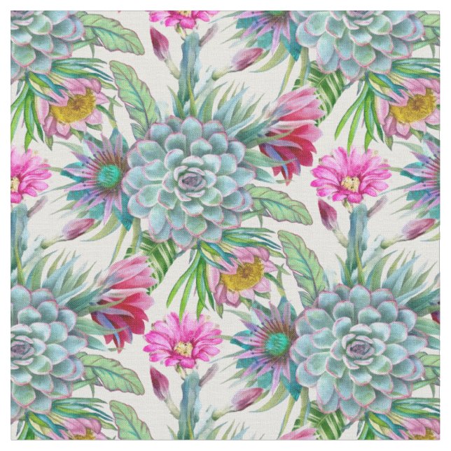Cacti Pattern Fabric (Close Up)