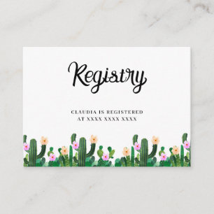 Cacti Registry Bridal Shower Enclosure Card
