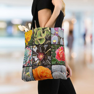 Cacti Rose Flowers Photography Collage Modern Bold Tote Bag