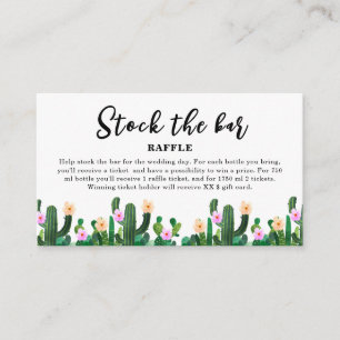 Cacti Stock the bar Bridal Shower Enclosure Card