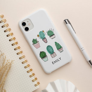 Cacti succulents illustration personalized name Case-Mate iPhone 14 case