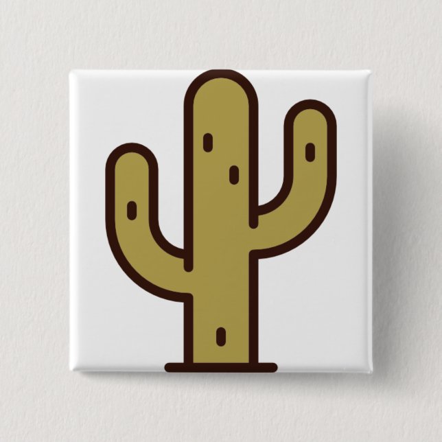 cactus 2 inch square button (Front)