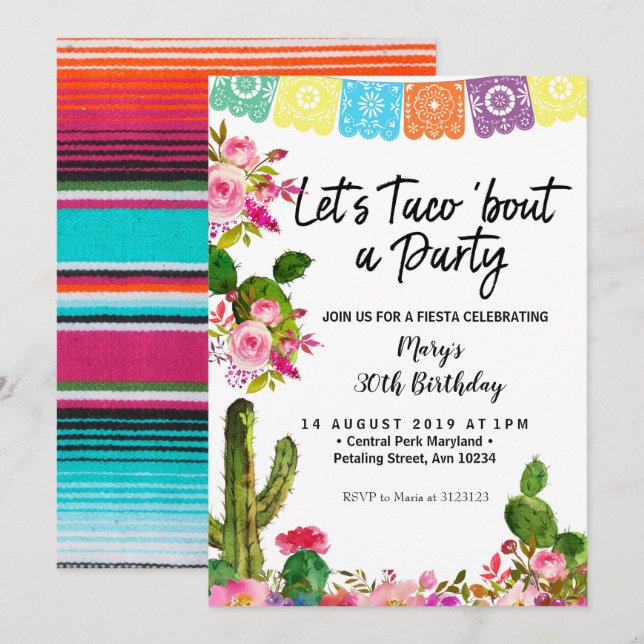 Cactus 30e anniversaire de fête Invitation (Devant / Derrière)