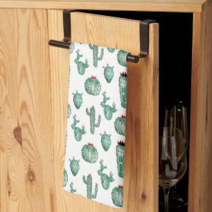 Cactus All Over Print Kitchen Towel, Customizable Towel