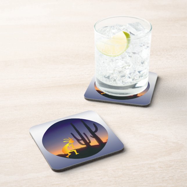 Cactus and Kokopelli Round Coaster (Right Side)