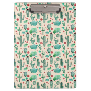 cactus and ladybug pattern - beige background clipboard