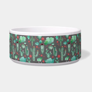 cactus and ladybug pattern - black background