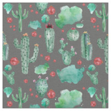 cactus and ladybug pattern - black background