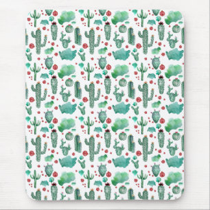 cactus and ladybug pattern - mouse pad