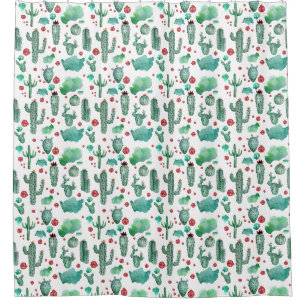 cactus and ladybug pattern - white background