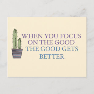 Cactus and Positive Quote Postcard