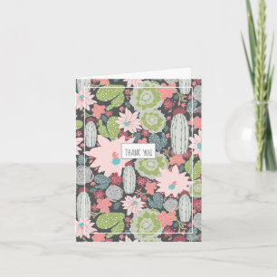 Cactus and Succulent Plants Thank You Card