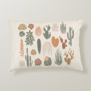Cactus and succulent seamless pattern accent pillow