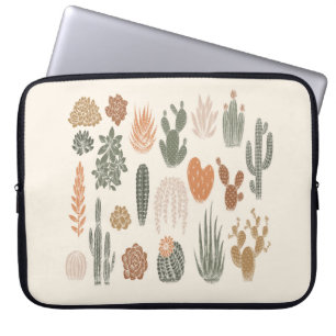 Cactus and succulent seamless pattern laptop sleeve