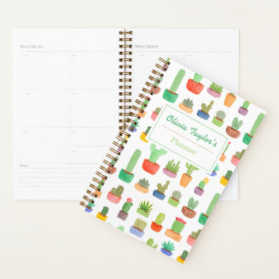 Cactus and Succulents Pattern Personalized Planner