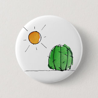 Cactus and Sun Watercolor 2" Button