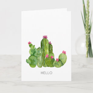 Cactus Art Flowers Hello Thinking of You Southwest Card