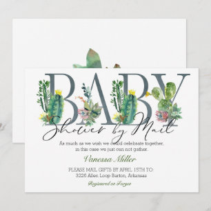 Cactus Baby Shower by Mail Invitation
