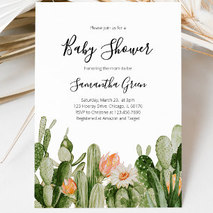 Cactus Baby Shower Invitation