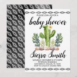 Cactus Baby Shower Invitation Invite