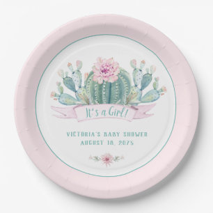 Cactus Baby Shower Paper Plates