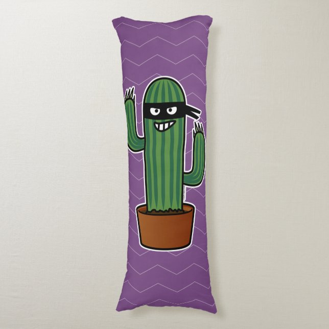 Cactus bandido ninja masked sneaky bandit body pillow (Front Vertical)