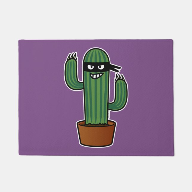 Cactus bandido ninja masked sneaky bandit doormat (Front)