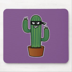 Cactus bandido ninja masked sneaky bandit mouse pad