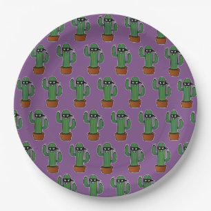 Cactus bandido ninja masked sneaky bandit paper plate
