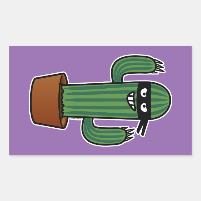 Cactus bandido ninja masked sneaky bandit sticker (Front)