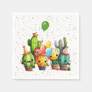 Cactus Birthday Party Group Napkin