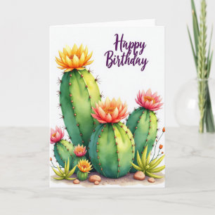 Cactus Bloom Birthday Card