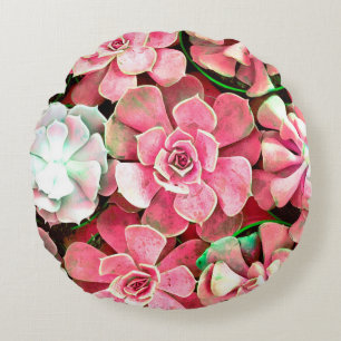 cactus blossom design for Romantic wedding backgro Round Pillow