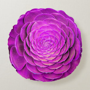 Cactus blossom design round pillow