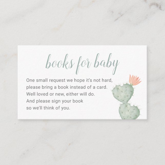 Cactus Books For Baby Card, Desert Baby Enclosure (Front)