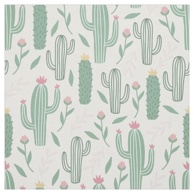 Cactus botanical pattern fabric (Swatch)