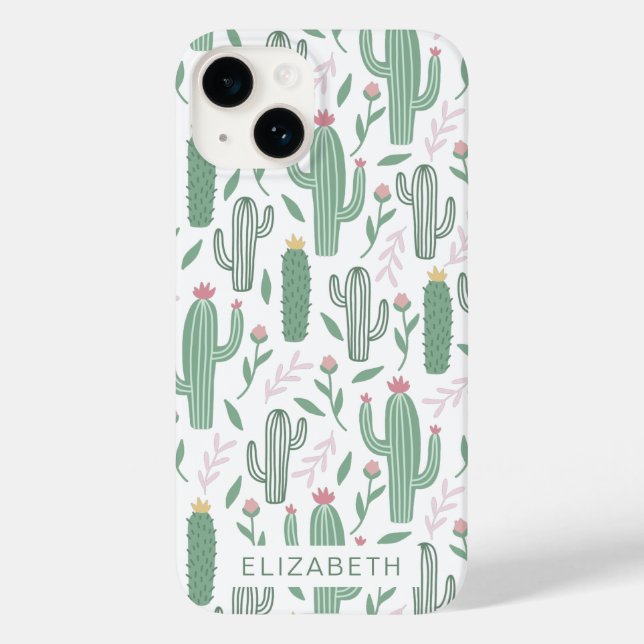 Cactus botanical pattern personalized Case-Mate iPhone case (Back)