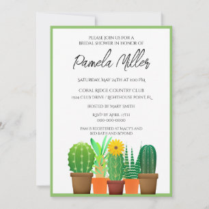 Cactus Bridal Shower  Invitation